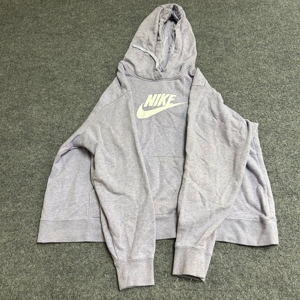 Nike Hoodie Womens Size 2X Purple Heather Logo Pullover Oversized Sweatshirt